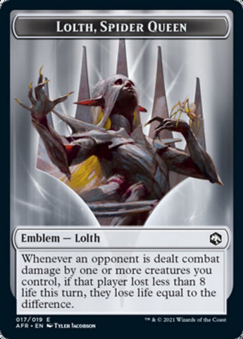 Treasure // Lolth, Spider Queen Emblem Double-Sided Token [Dungeons & Dragons: Adventures in the Forgotten Realms Tokens]