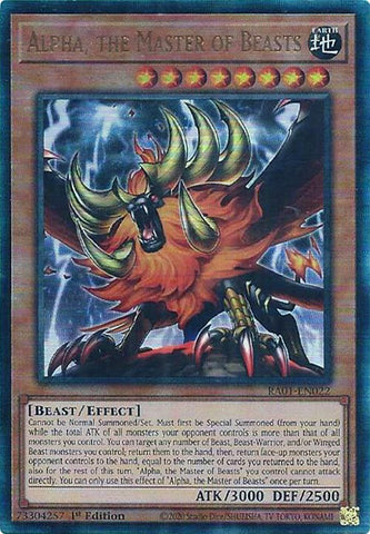 Alpha, the Master of Beasts [RA01-EN022] Prismatic Ultimate Rare