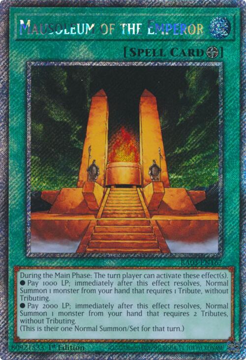 Mausoleum of the Emperor (Platinum Secret Rare) [RA03-EN167] Platinum Secret Rare