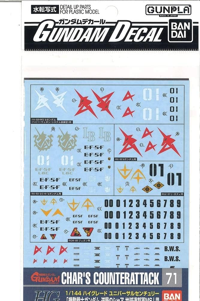 Gundam Decal 71 - 1/144 Char's Counter Attack Earth Federation Ver