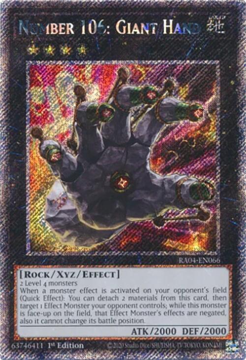 Number 106: Giant Hand [RA04-EN066] Platinum Secret Rare