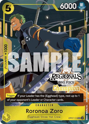 Roronoa Zoro (Regionals Champion Card Set 26-27) [One Piece Promotion Cards]