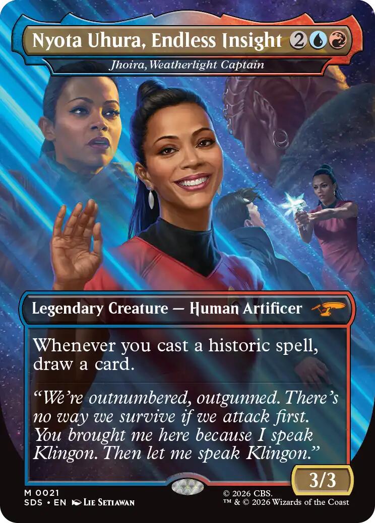 Nyota Uhura, Endless Insight - Jhoira, Weatherlight Captain (Borderless) [Star Trek: Stardates]