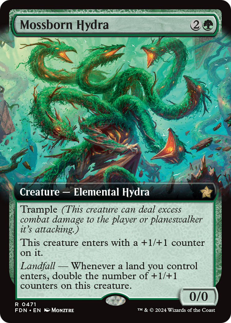 Mossborn Hydra (Extended Art) [Foundations]