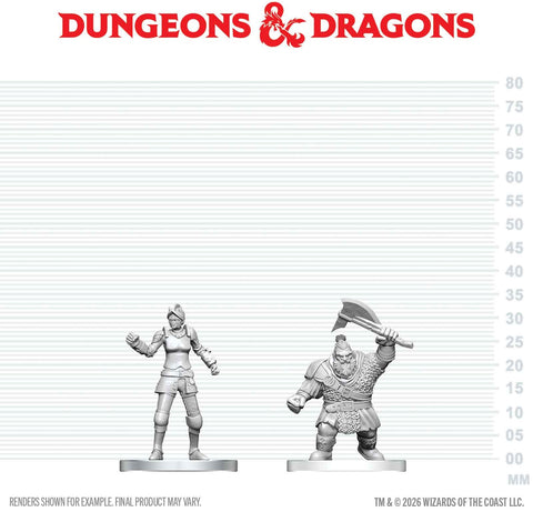 DND UNPAINTED MINIS WV29 CULTIST OF BANE & DWARF ZHENTILAR SOLDIER