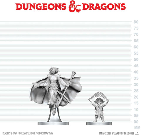DND UNPAINTED MINIS WV29 GNOME WARLOCK & AASIMAR WIZARD