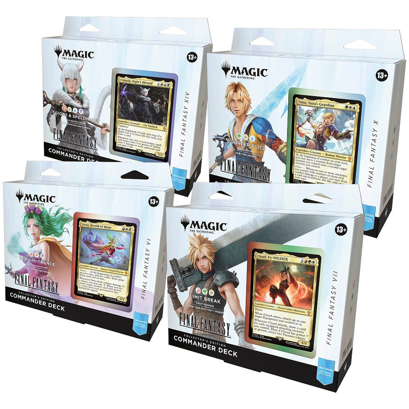 mtg final fantasy 2025 MTG FINAL FANTASY COLLECTOR COMMANDER SET OF 4 (2025-06-06) *NO TRADE CREDIT* *