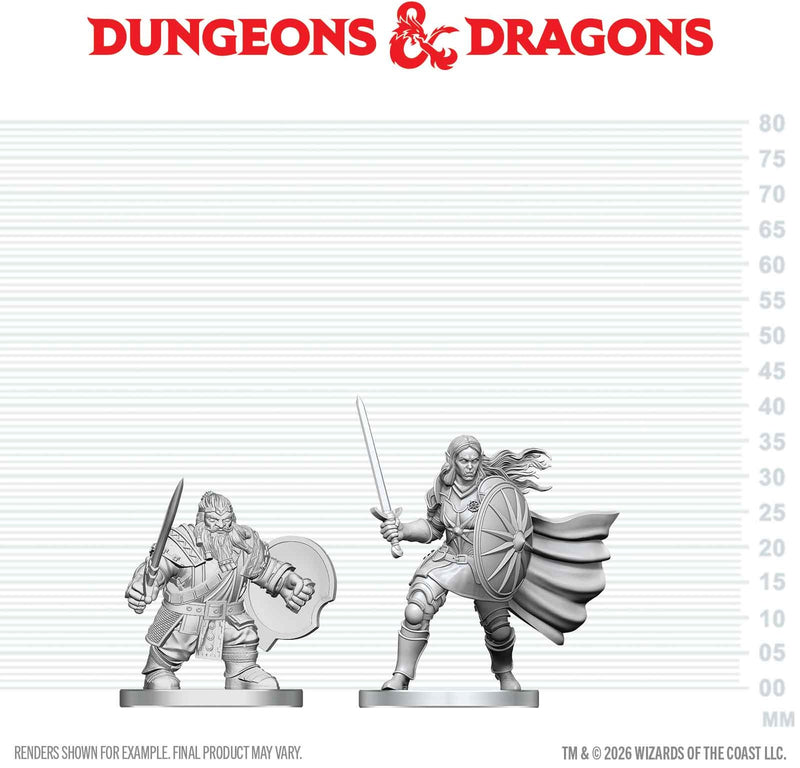 DND UNPAINTED MINIS WV29 DWARF FIGHTER & ORC PALADIN