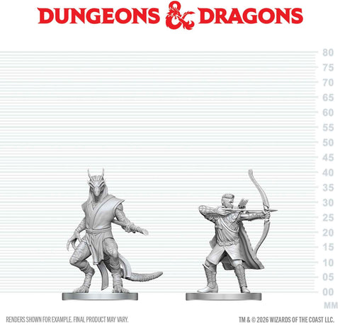 DND UNPAINTED MINIS WV29 ELF RANGER & DRAGONBORN MONK