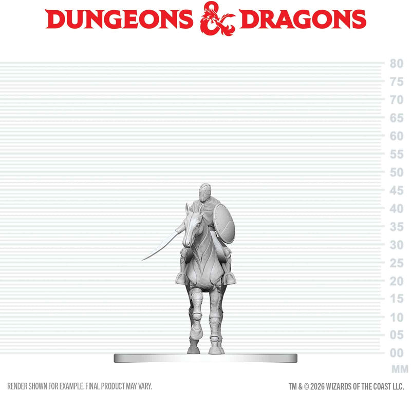 DND UNPAINTED MINIS WV29 NIMBLEWRIGHT STEED WITH RIDER