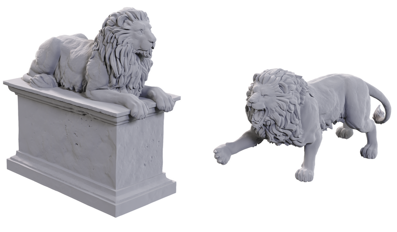 WIZKIDS UNPAINTED MINIS WV24 STONE LION/ANIMATED STONE LION