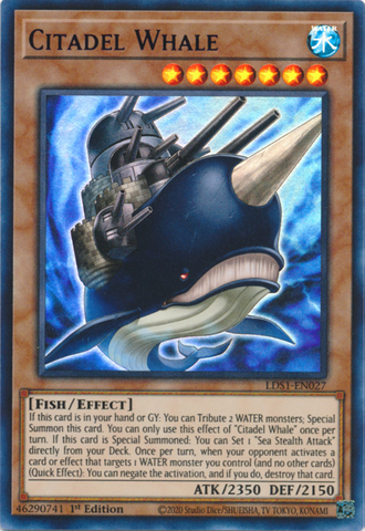 Citadel Whale (Blue) [LDS1-EN027] Ultra Rare