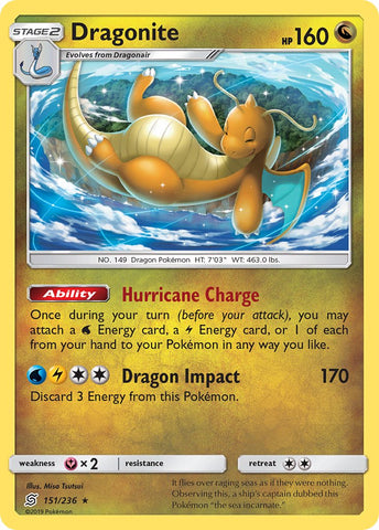 Dragonite (151/236) (Cracked Ice Holo) (Theme Deck Exclusives) [Sun & Moon: Unified Minds]