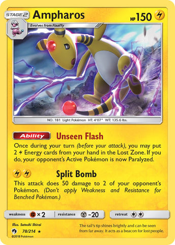 Ampharos (78/214) (Theme Deck Exclusive) [Sun & Moon: Lost Thunder]