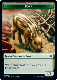 Boar // Food (16) Double-sided Token [Throne of Eldraine] | GameZilla
