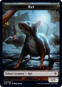 Rat // Food (16) Double-sided Token [Throne of Eldraine] | GameZilla