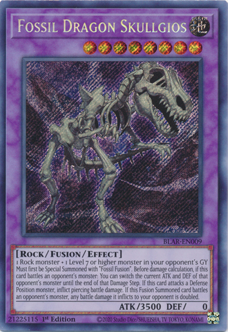 Fossil Warrior Skull Bone - BLAR-EN008 - Secret Rare - 1st Edition