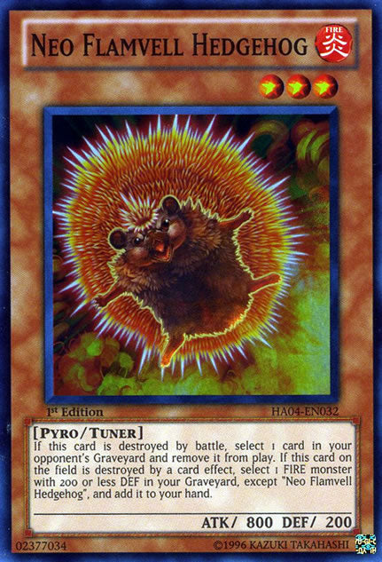 Neo Flamvell Hedgehog [HA04-EN032] Super Rare