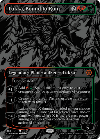 Lukka, Bound to Ruin (Oil Slick Raised Foil) [Phyrexia: All Will Be One]