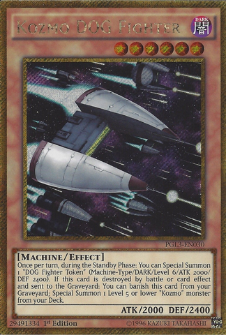 Kozmo DOG Fighter [PGL3-EN030] Gold Secret Rare