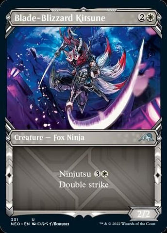 Blade-Blizzard Kitsune (Showcase Ninja) [Kamigawa: Neon Dynasty]