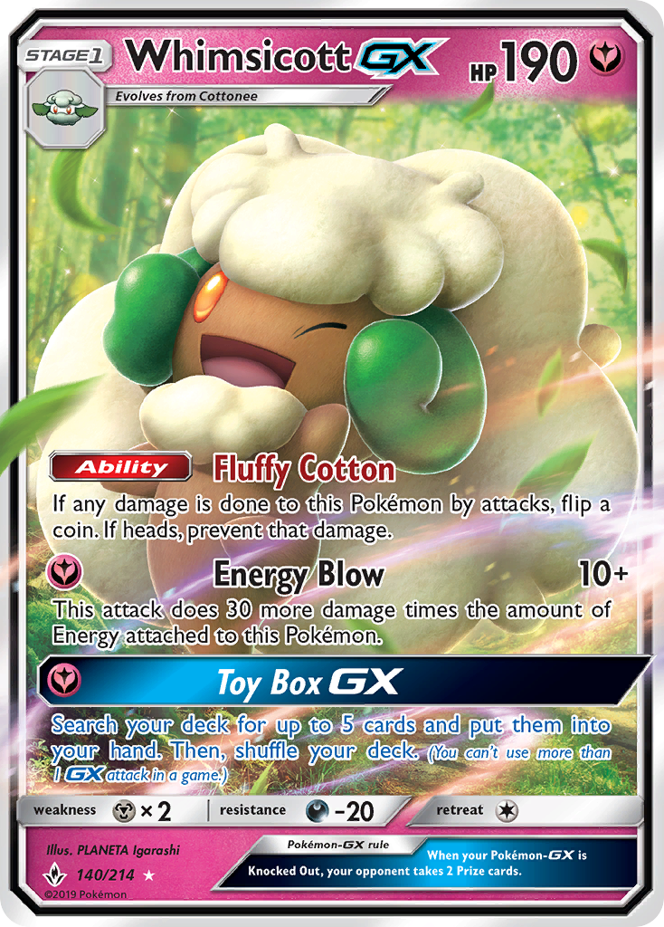 Whimsicott GX (140/214) [Sun & Moon: Unbroken Bonds]