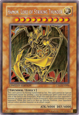 Hamon, Lord of Striking Thunder [CT03-EN006] Secret Rare