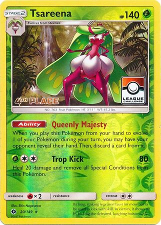 Tsareena (20/149) (League 4th Place) [Sun & Moon: Base Set] | GameZilla