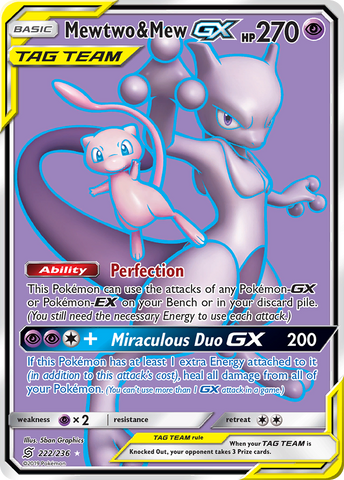 Mewtwo & Mew GX (222/236) [Sun & Moon: Unified Minds]