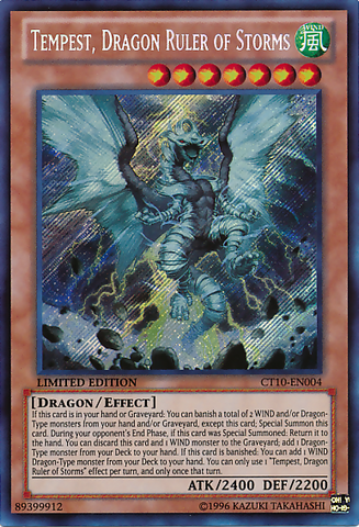 Tempest, Dragon Ruler of Storms [CT10-EN004] Secret Rare