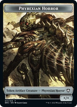 Servo // Phyrexian Horror Double-Sided Token [The Brothers' War Commander Tokens]