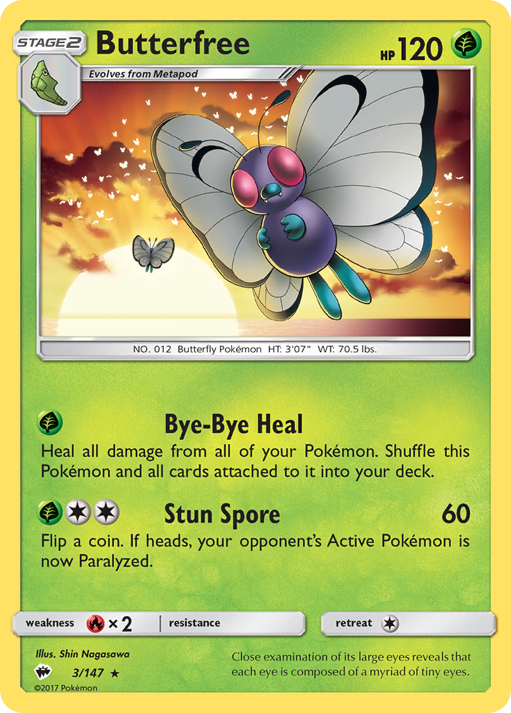 Butterfree (3/147) [Sun & Moon: Burning Shadows]