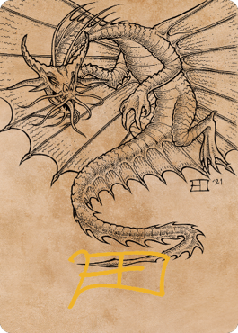 Ancient Gold Dragon Art Card (44) (Gold-Stamped Signature) [Commander Legends: Battle for Baldur's Gate Art Series]