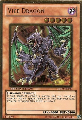 Vice Dragon [GLD3-EN002] Gold Rare