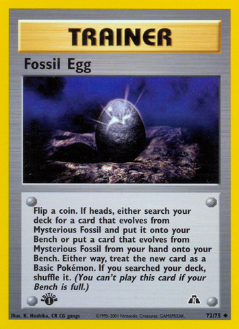 Fossil Egg (72/75) [Neo Discovery 1st Edition]