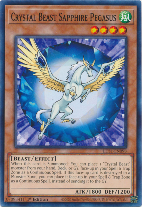 Crystal Beast Sapphire Pegasus [LDS1-EN098] Common
