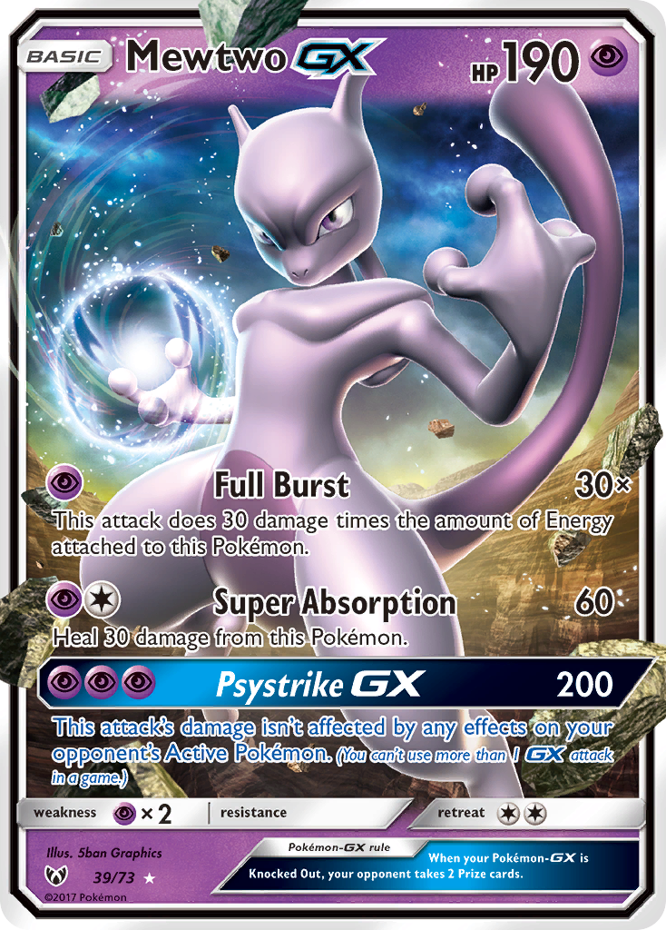 Mewtwo GX Alt Art Gold Metal Pokemon Card 