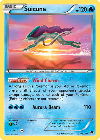 Suicune (30/122) (Cosmos Holo) (Blister Exclusive) [XY: BREAKpoint]