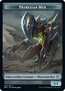Scrap // Phyrexian Myr Double-Sided Token [The Brothers' War Commander Tokens]