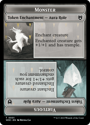 Copy // Monster Role / Virtuous Role Double-Sided Token [Wilds of Eldraine Commander Tokens]