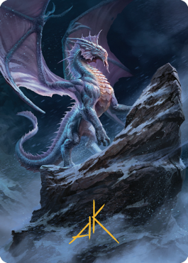 Ancient Silver Dragon Art Card (06) (Gold-Stamped Signature) [Commander Legends: Battle for Baldur's Gate Art Series]