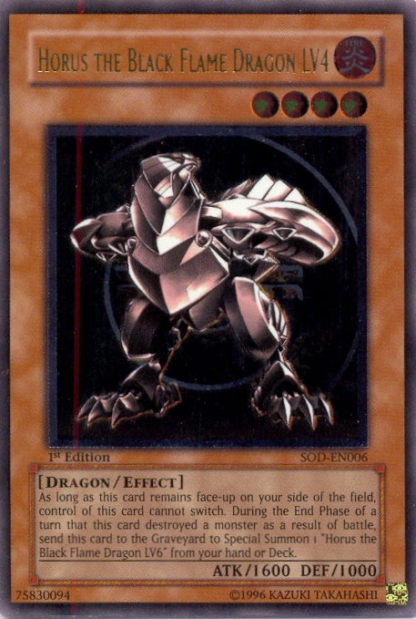 Horus The Black Flame Dragon LV4 (UTR) [SOD-EN006] Ultimate Rare