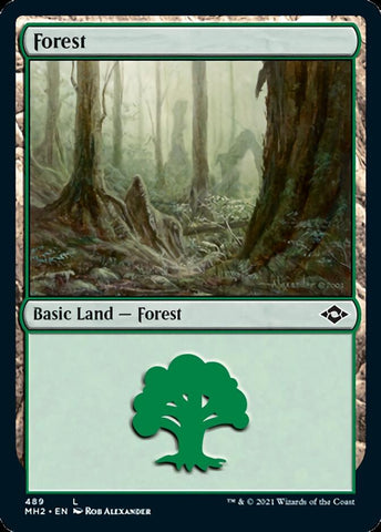 Forest (489) (Foil Etched) [Modern Horizons 2]