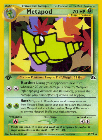 Metapod (42/75) [Neo Discovery 1st Edition]