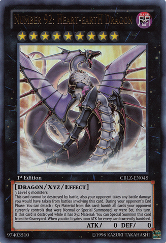 Number 92: Heart-eartH Dragon [CBLZ-EN045] Ultra Rare