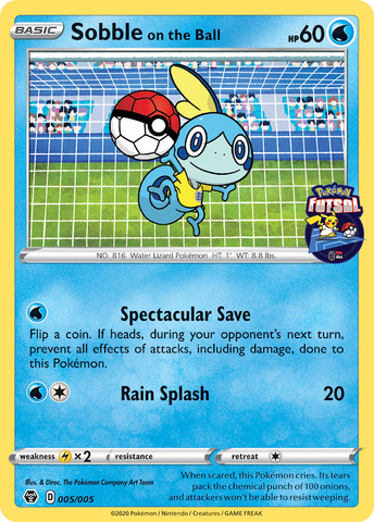 Sobble on the Ball (005/005) [Pokemon Futsal Collection]