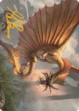 Ancient Gold Dragon Art Card (28) (Gold-Stamped Signature) [Commander Legends: Battle for Baldur's Gate Art Series]