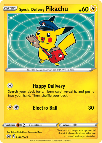 Special Delivery Pikachu (SWSH074) [Sword & Shield: Black Star Promos]