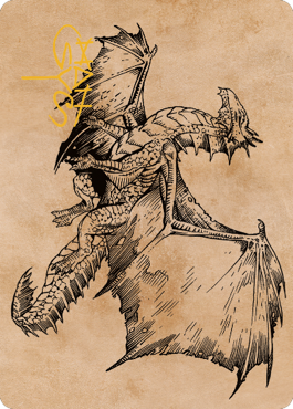 Ancient Bronze Dragon Art Card (58) (Gold-Stamped Signature) [Commander Legends: Battle for Baldur's Gate Art Series]