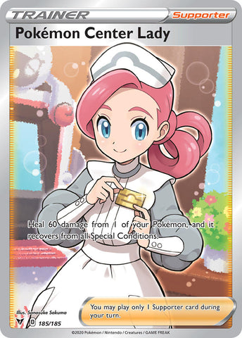 Pokemon Center Lady (185/185) [Sword & Shield: Vivid Voltage]